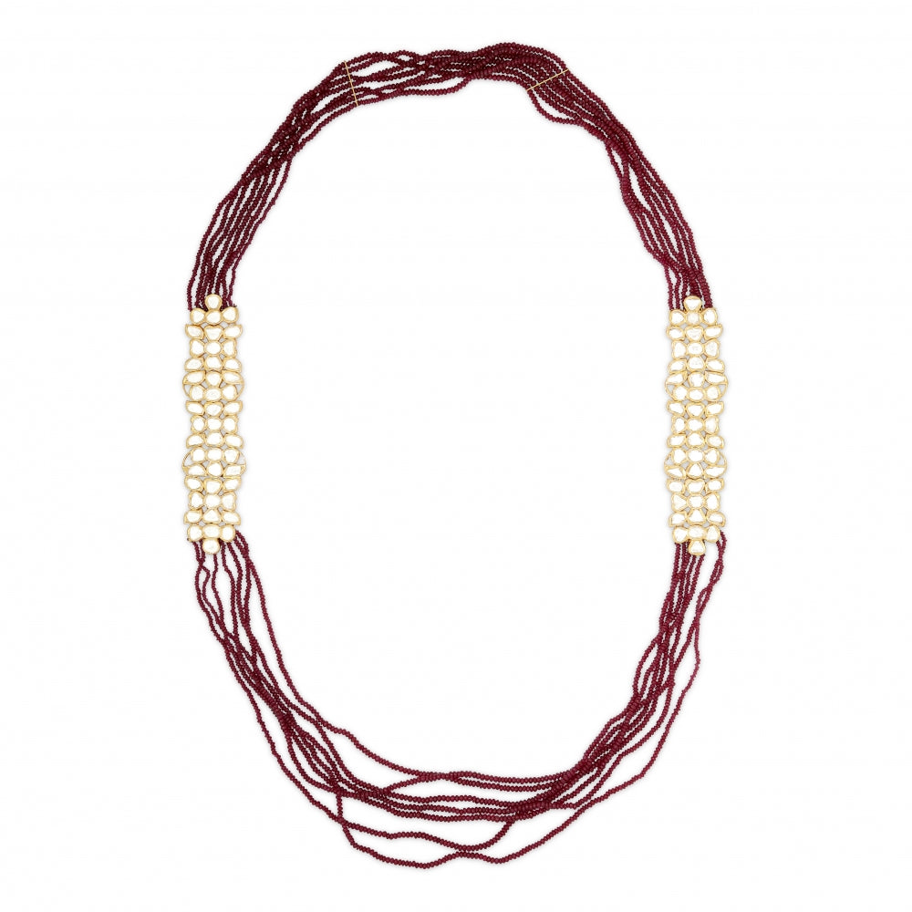 Ruby Strand Double Diamond Cluster Necklace Set Devam