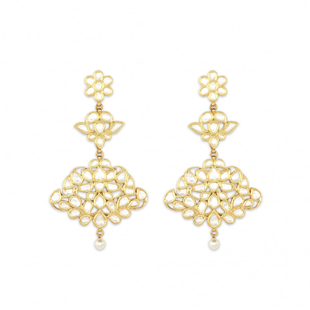 Floral Fountain 22k Yellow Gold Earrings Devam
