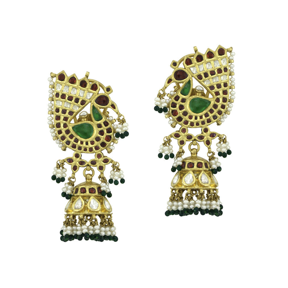 Peacock Jhumka Devam