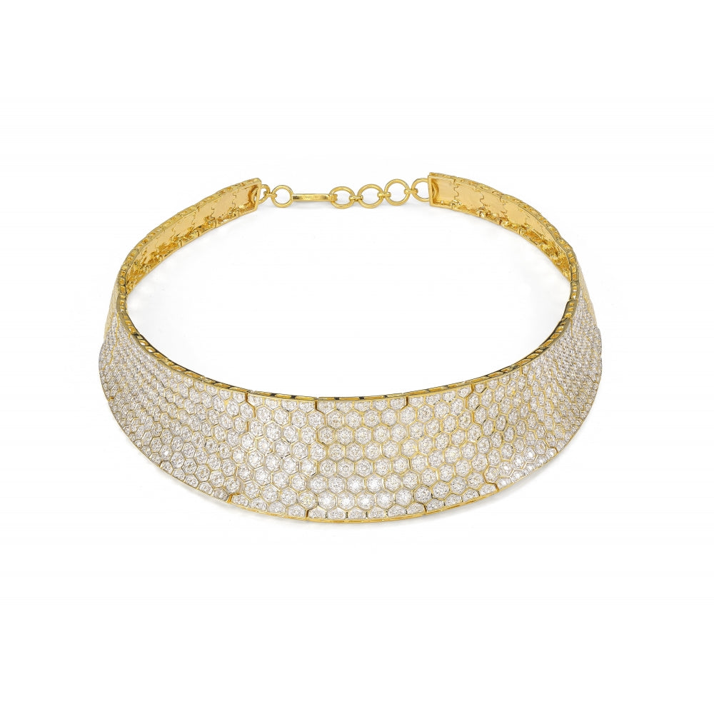 Promenade Contemporary 18k Diamond Choker Necklace Devam