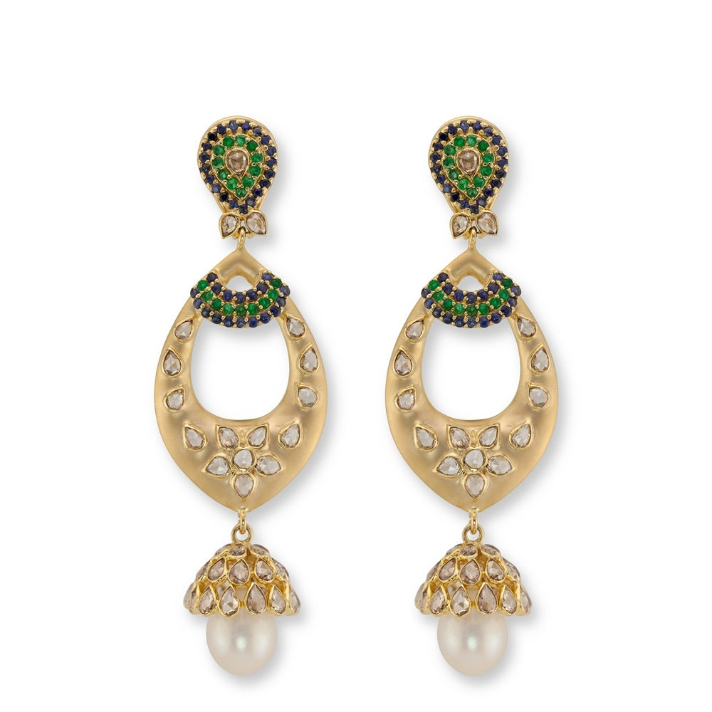 Contemporary Diamond Jhumka Devam