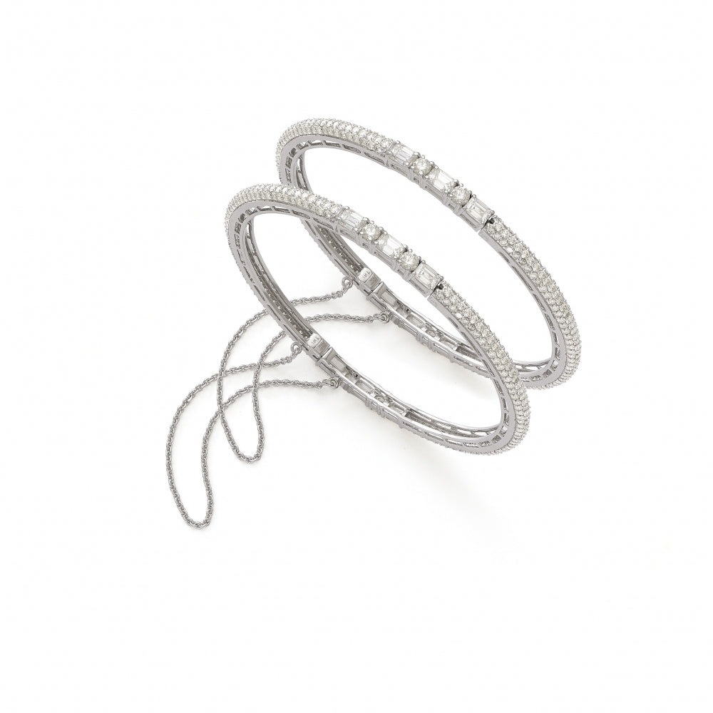 18k White Gold Elegant Diamond Bracelets Devam
