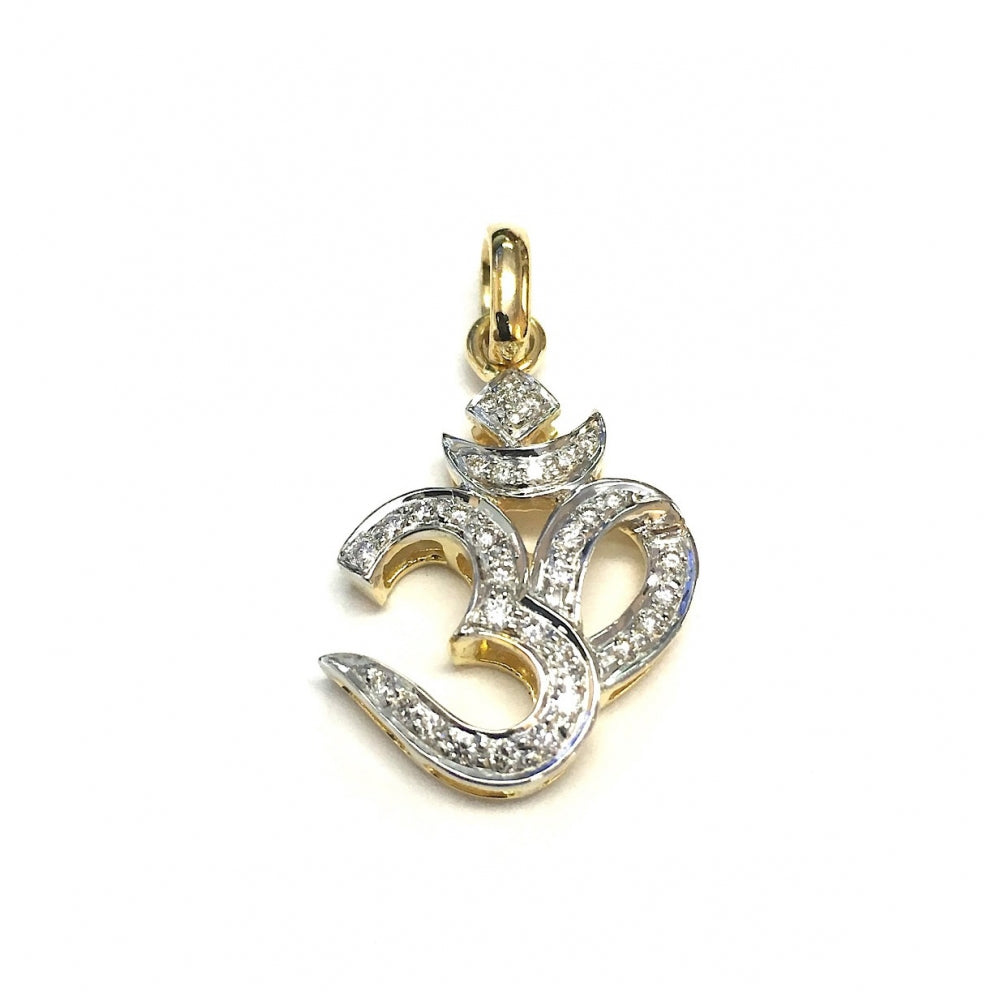 "Om" Symbol 18k Gold And Diamond Pendant Devam