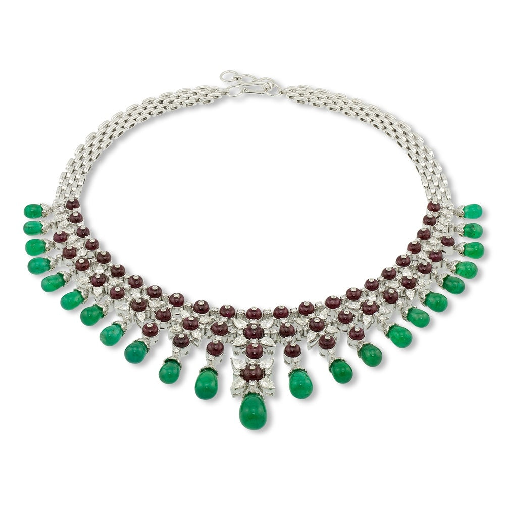 Ruby and emerald necklace online