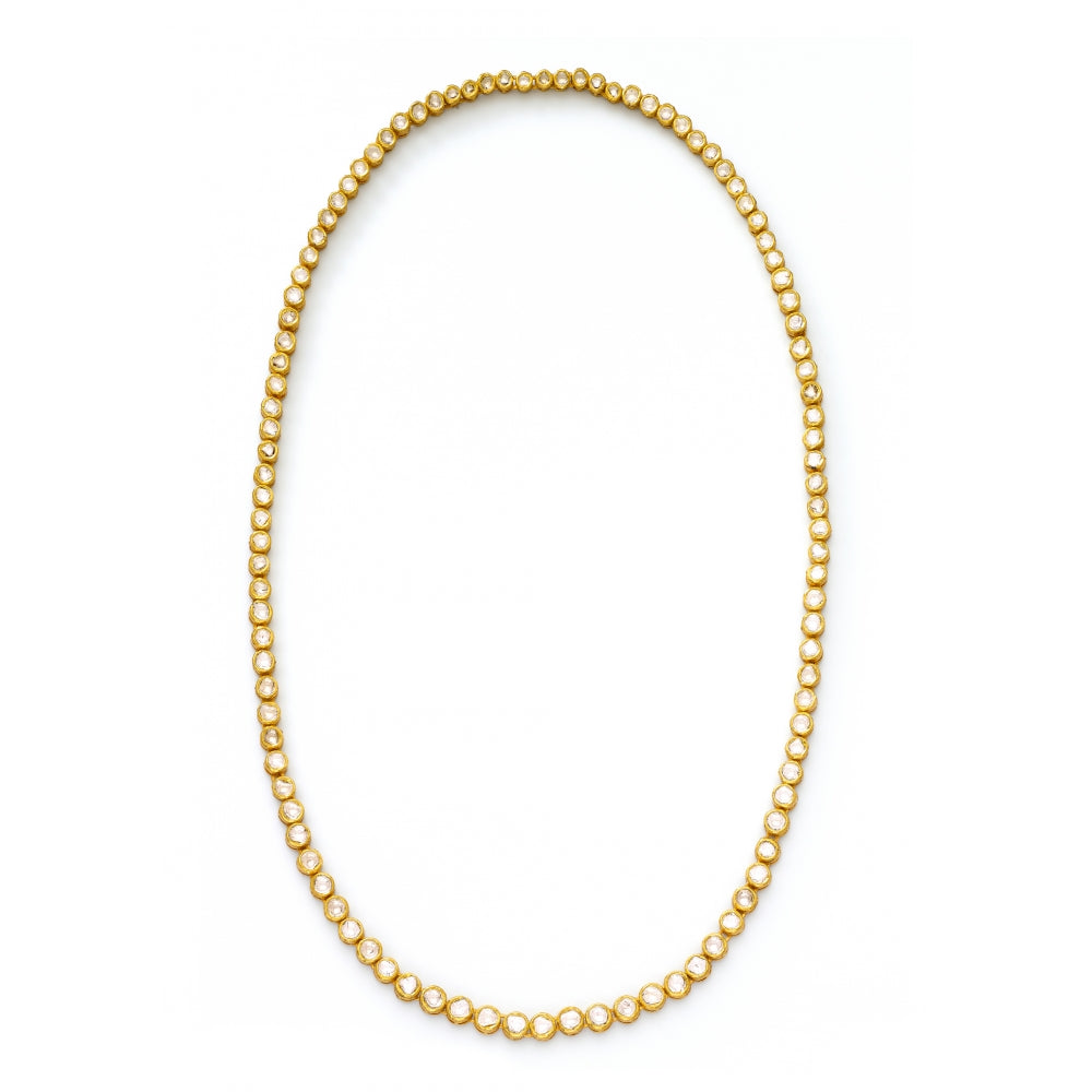 Graduated Polki Diamond Floral Meenakari Necklace Devam