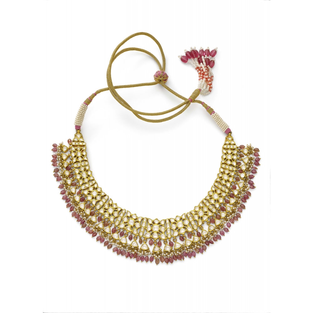 Mango Ruby Diamond Necklace Set Devam