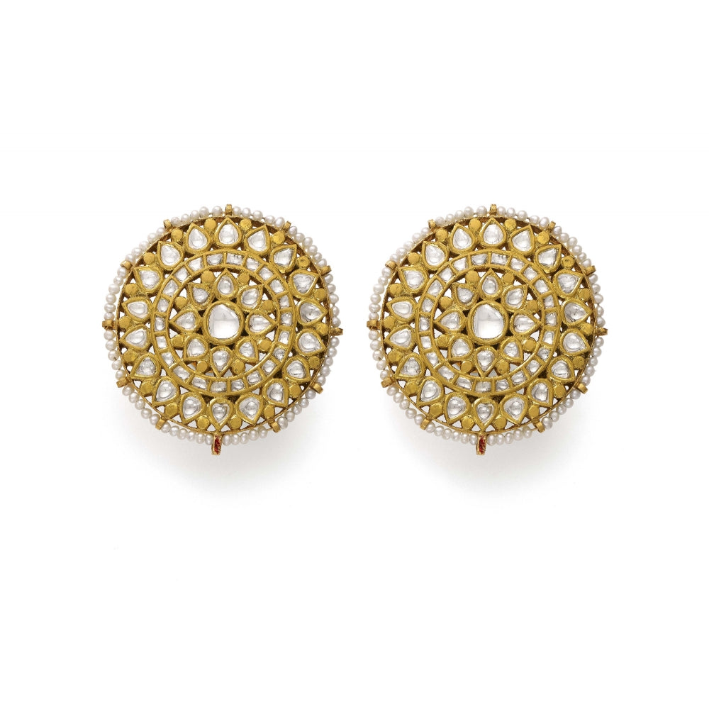 Starburst Polki Diamond Chakra Stud Earrings Devam
