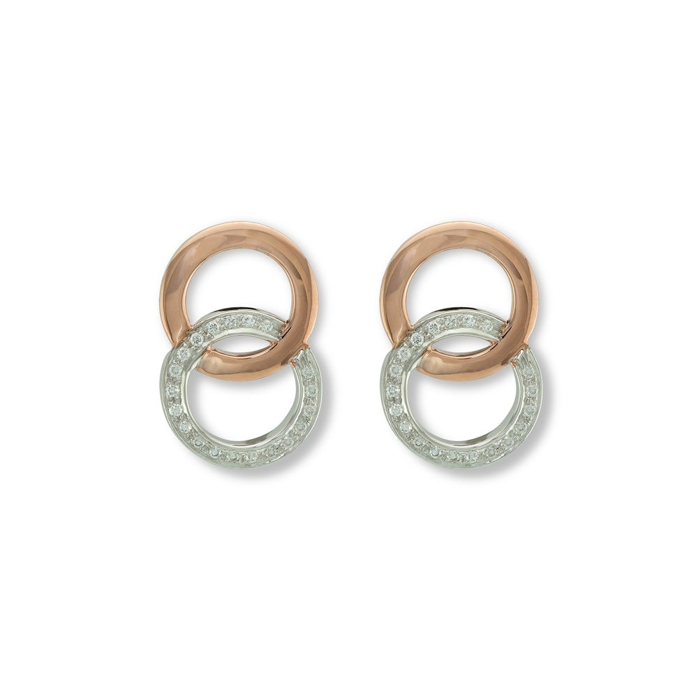 Rose & White Gold Hoops Devam