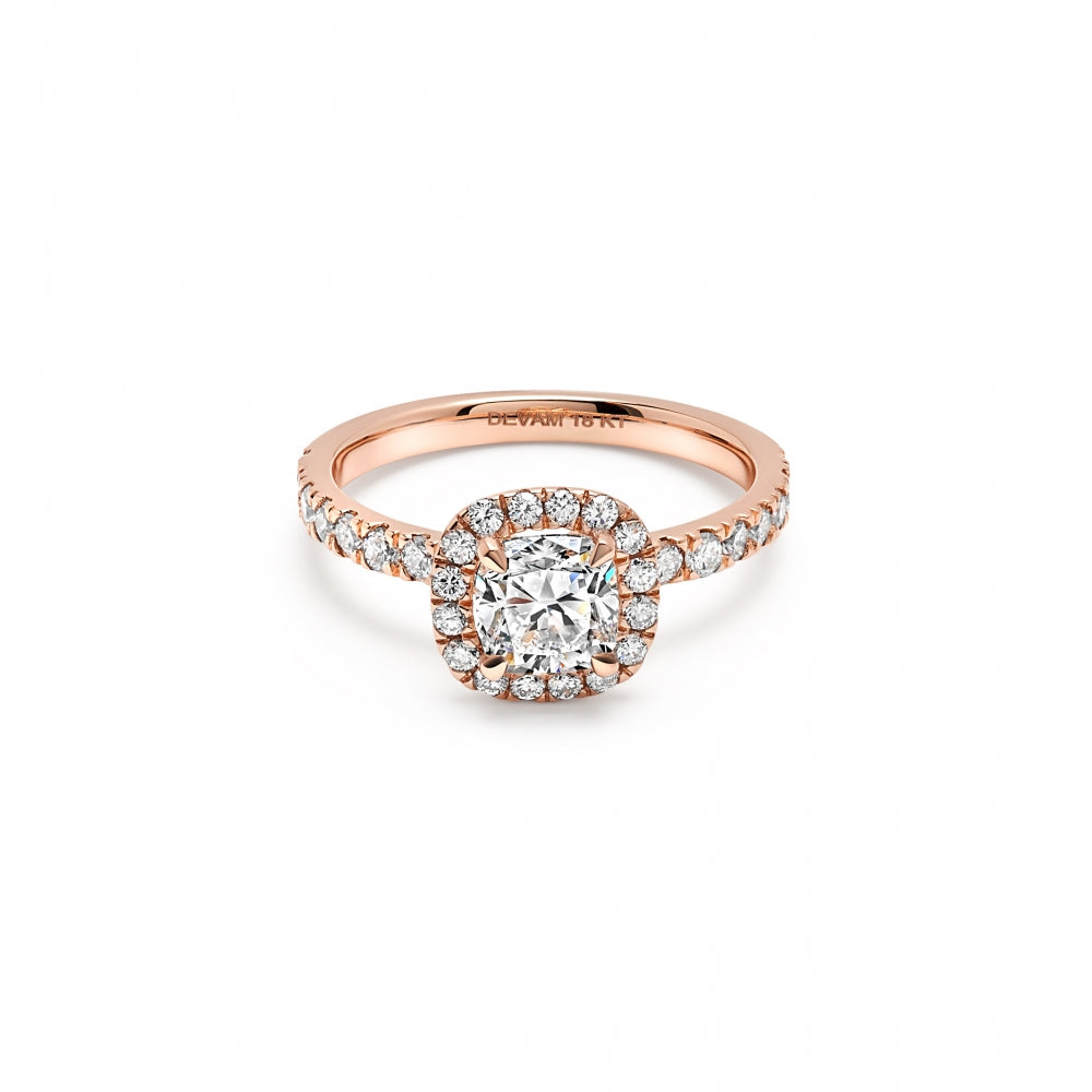 Cushion Cut Pave Set Engagement Ring Devam