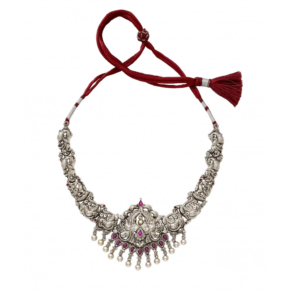 Sterling Silver Necklace With Purple Stones Devam
