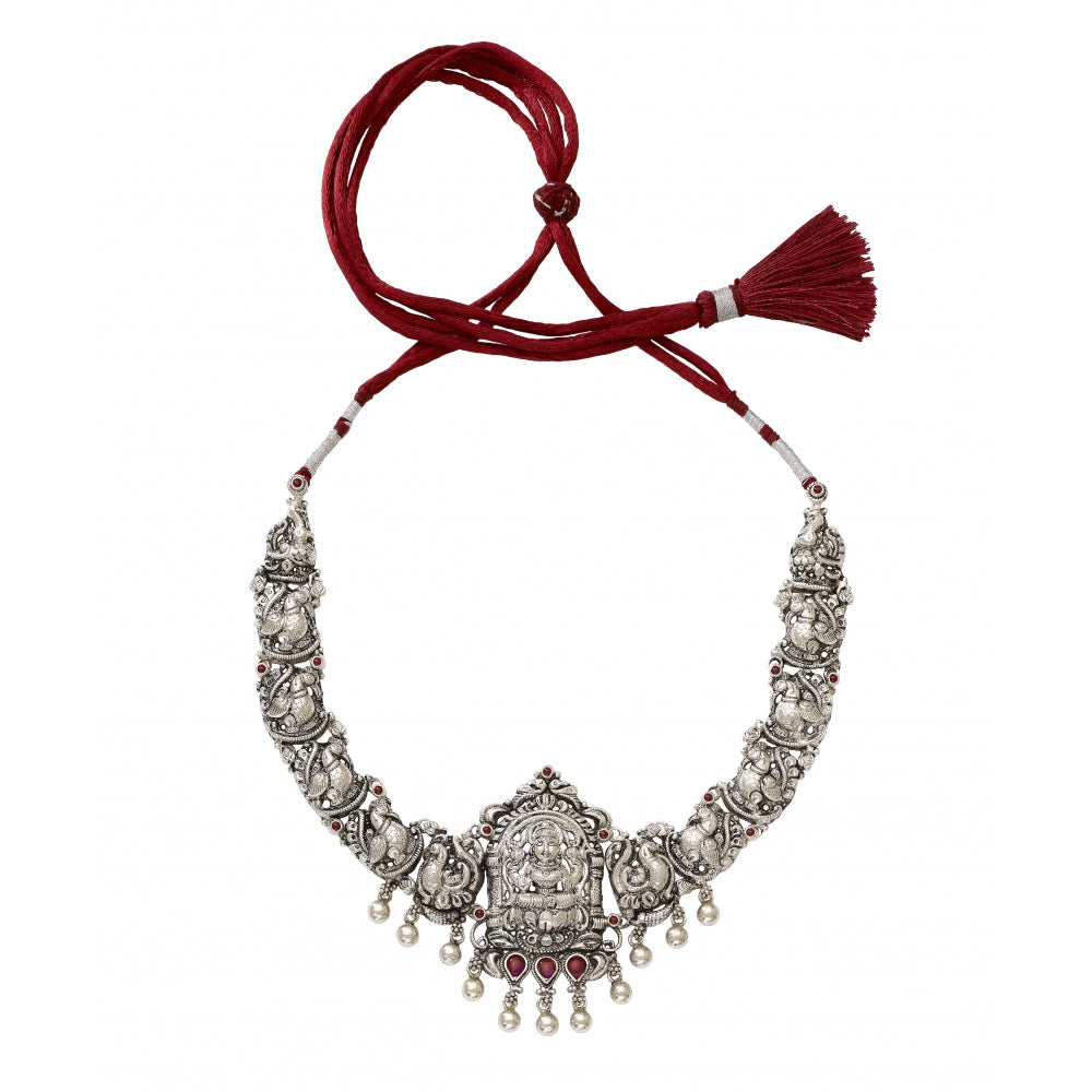 Sterling Silver Necklace With Peacock Motif Devam