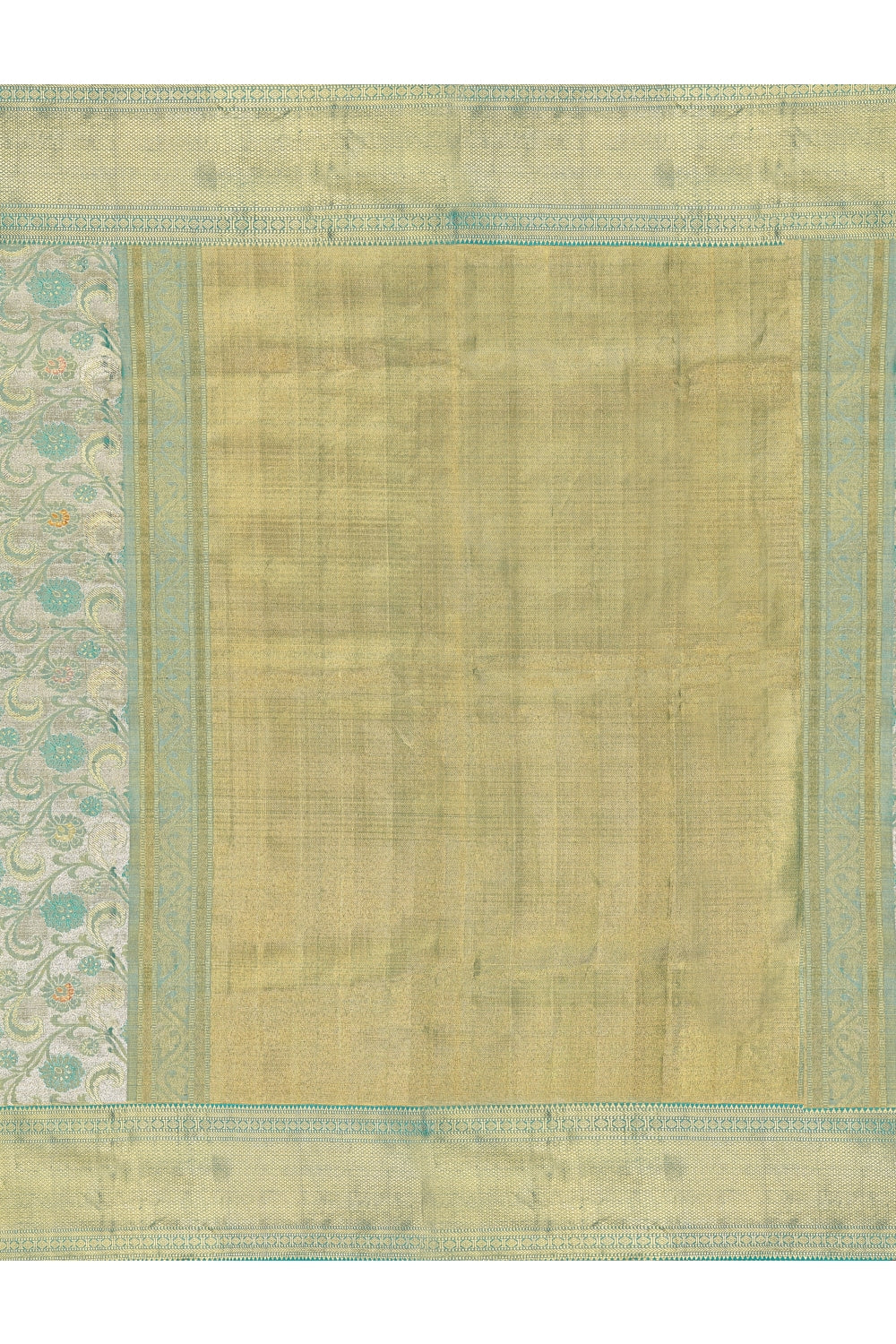 Turquoise Silk Kanjeevaram Saree Devam