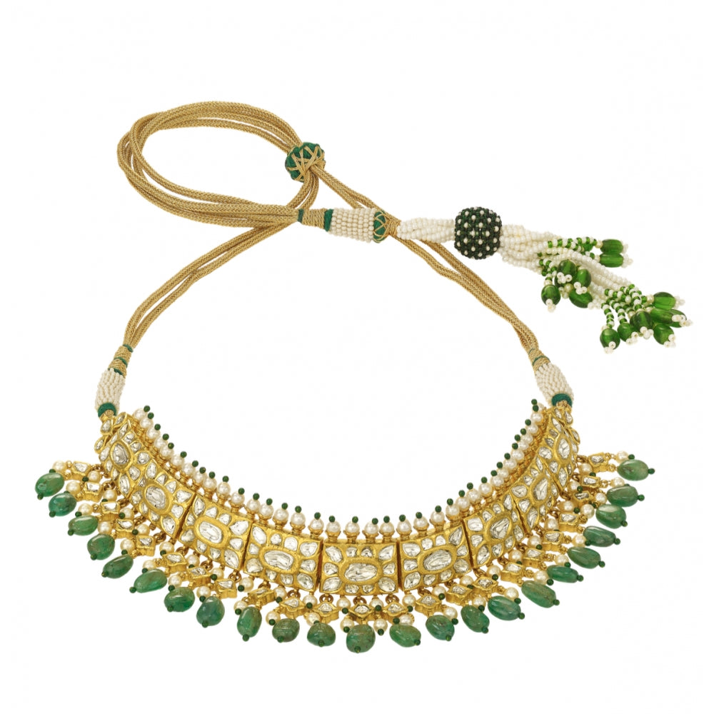 22k Handcrafted Polki Necklace Devam