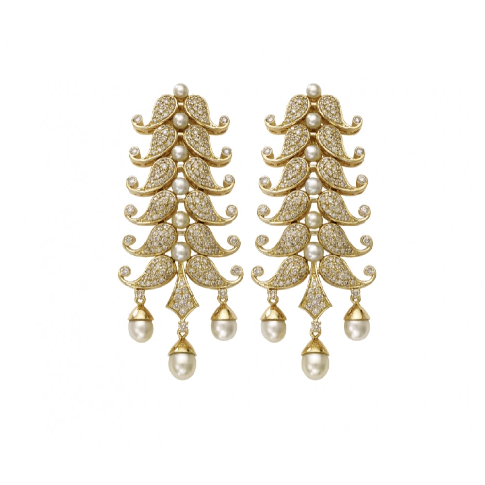 18k Cascading Pearl Earrings Devam