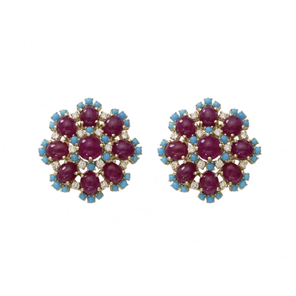 "Garden of Turquoise" - The Flower Earrings
