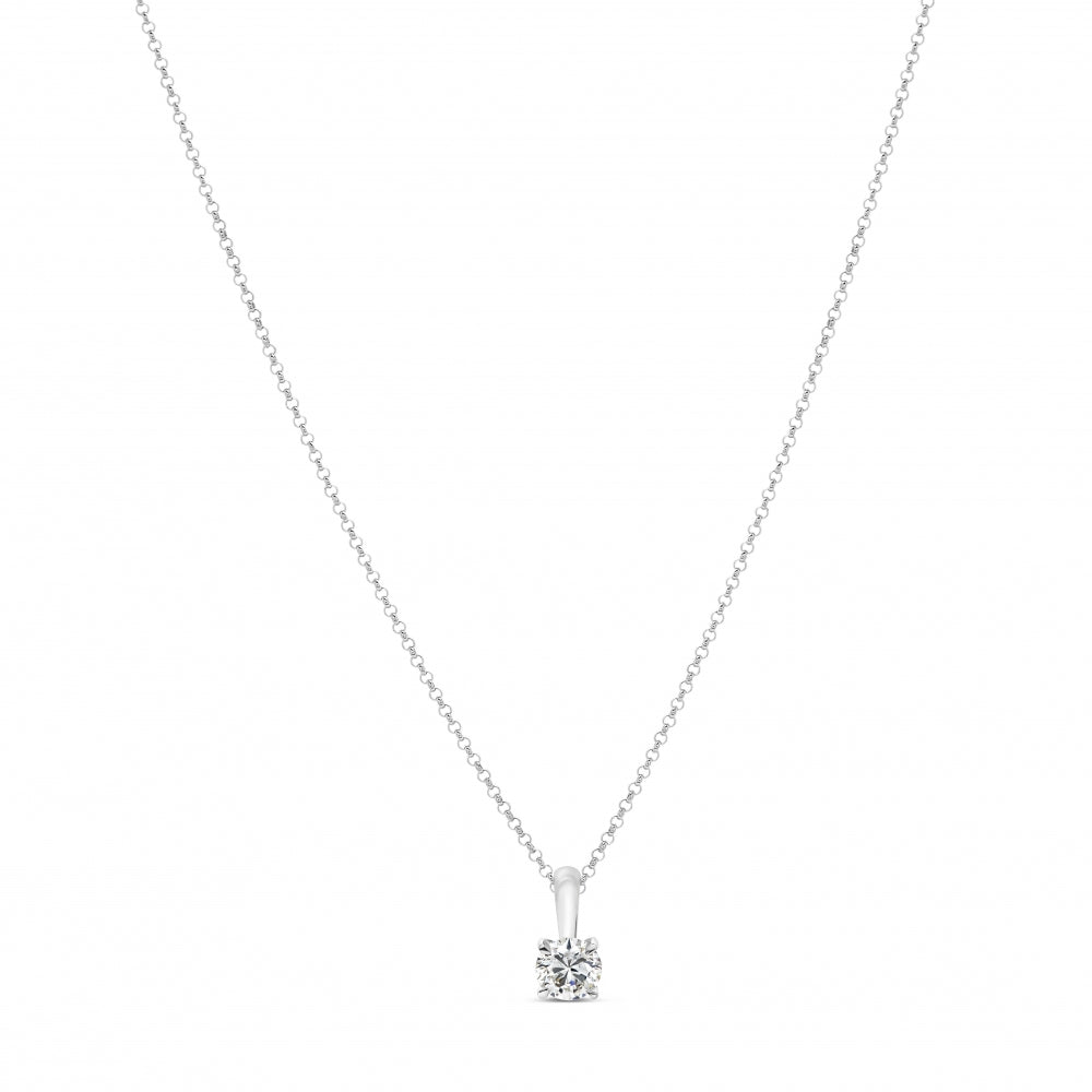 18k White Gold Solitaire Diamond Pendant (0.40 cts) Devam
