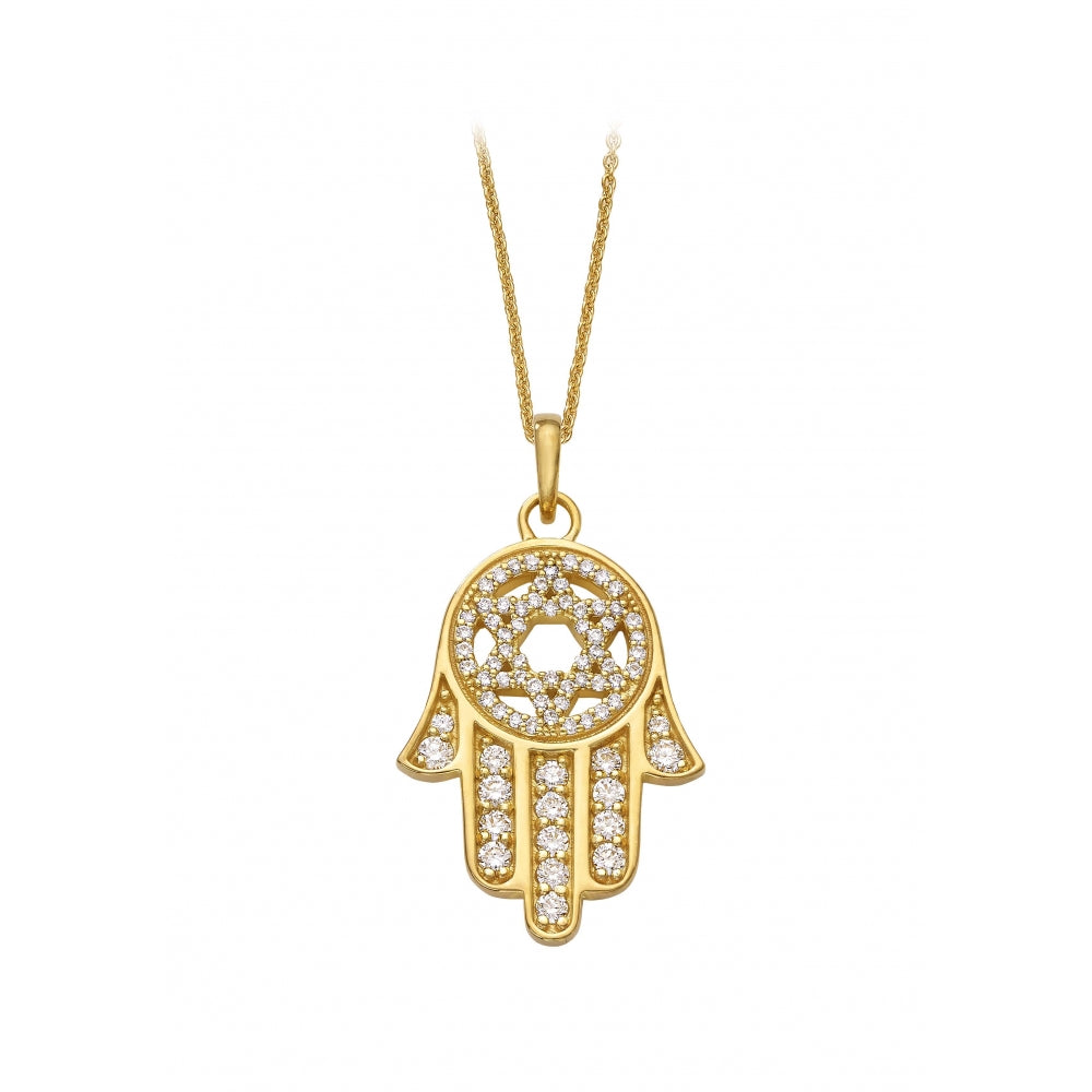 Hamsa In Yellow Gold & Diamonds Devam