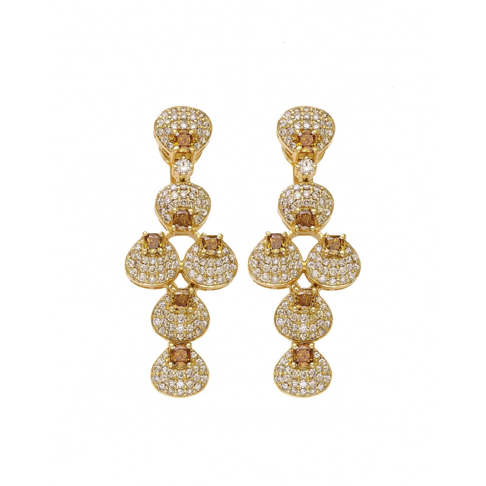 Pair of Peaches Diamond Earrings Devam