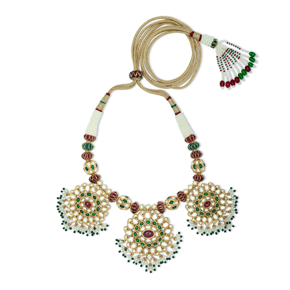 Fire and Earth Diamond Necklace Set Devam