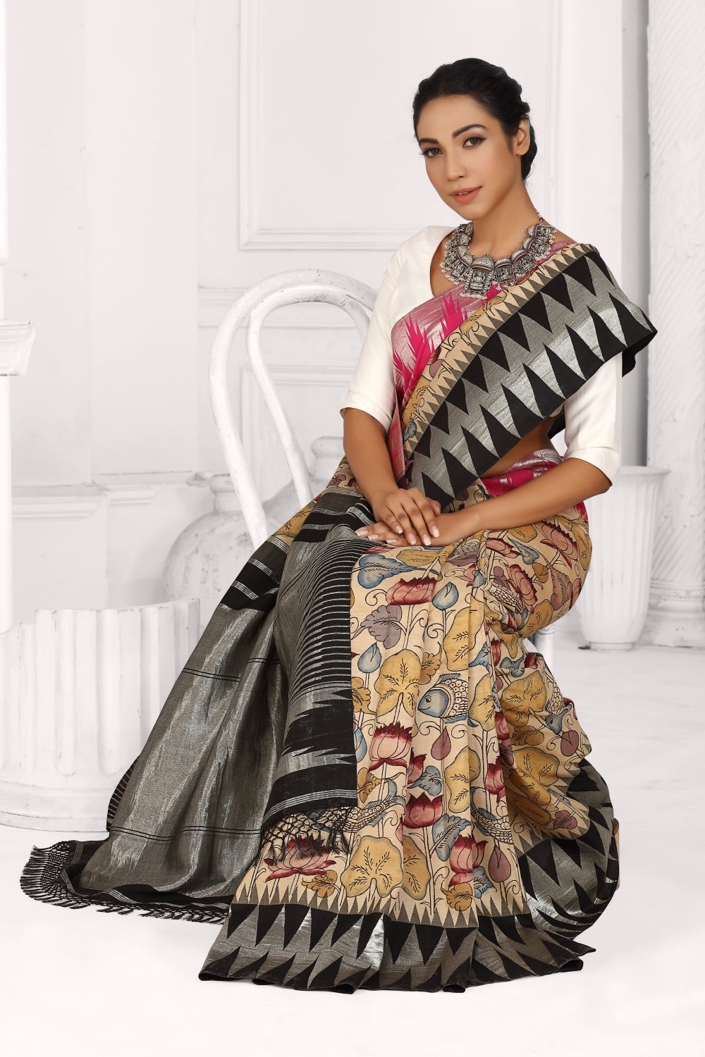 Kalamkari Kanjivaram Devam