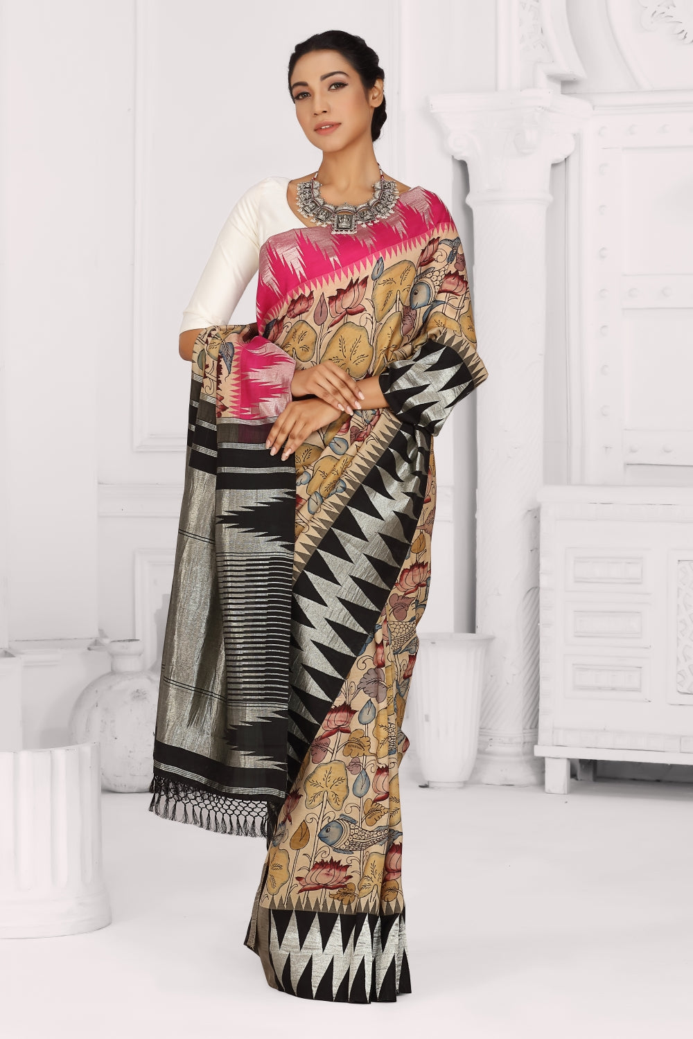 Kalamkari Kanjivaram Devam