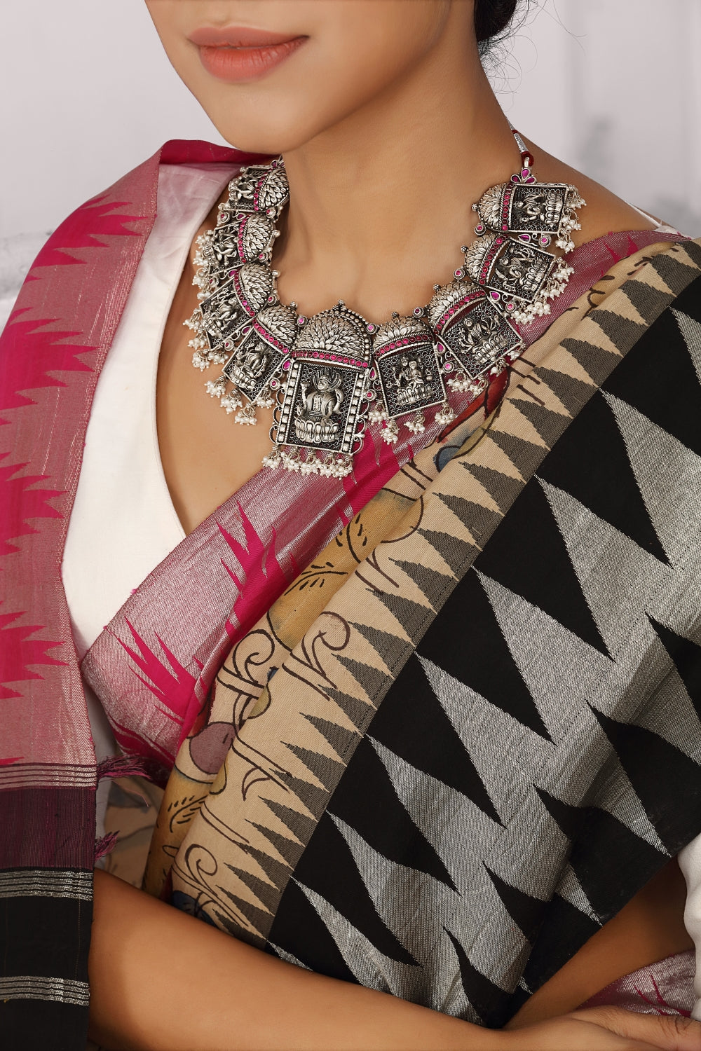 Kalamkari Kanjivaram Devam