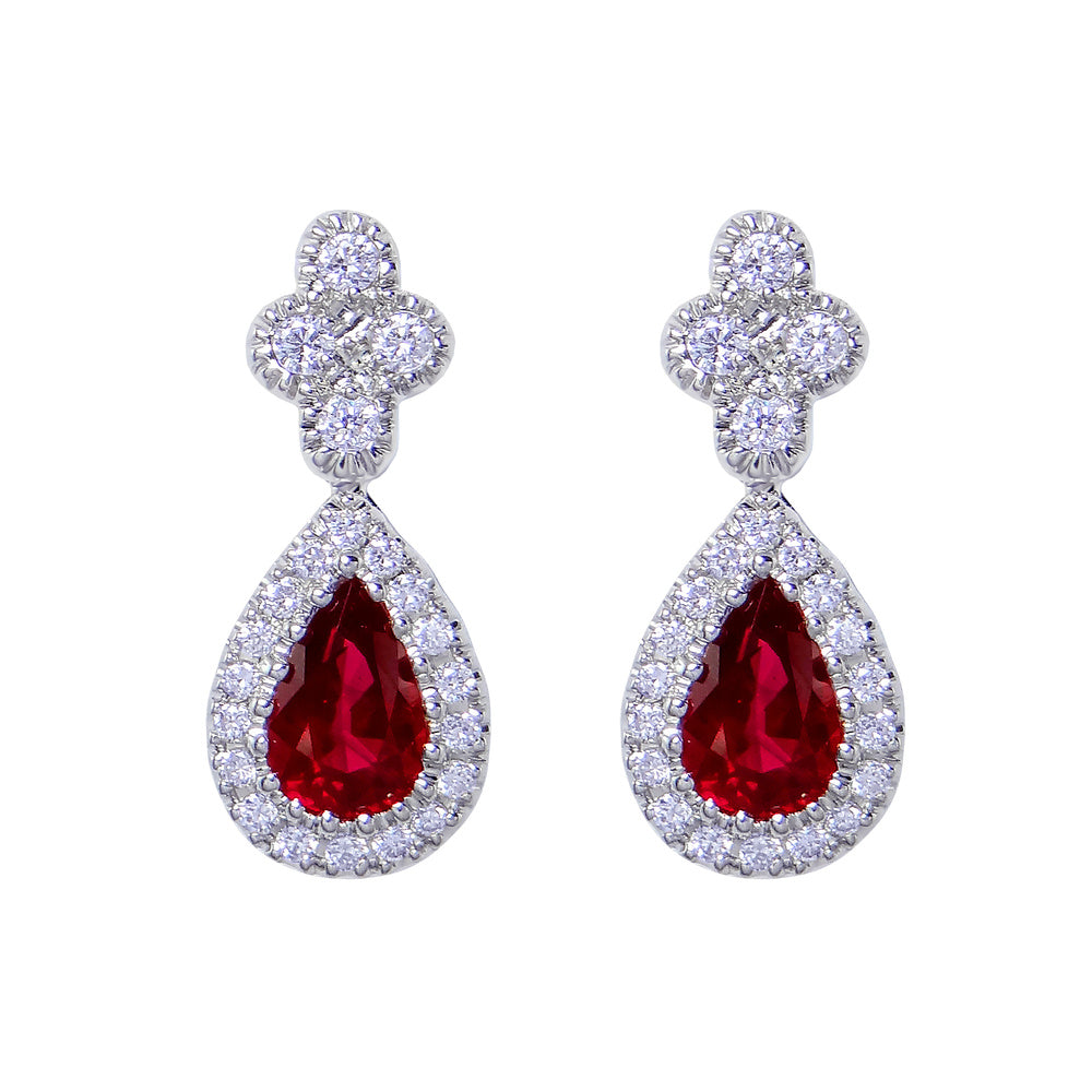 Ruby teardrop earrings on sale