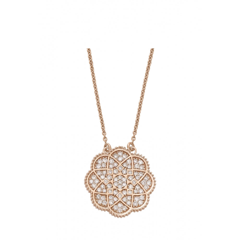 18k Rose Gold Devam Diamond Flower Pendant Devam
