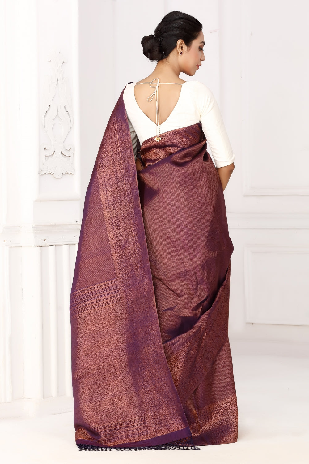 Purple & Gold Kanjivaram Devam