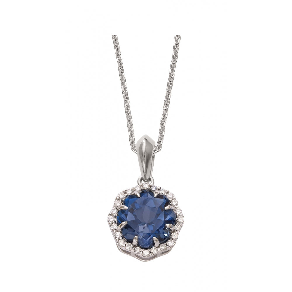 London Blue Topaz Flower Pendant Devam