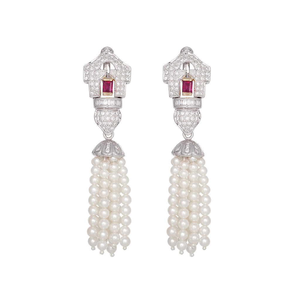 Pearl And Ruby Earrings Devam