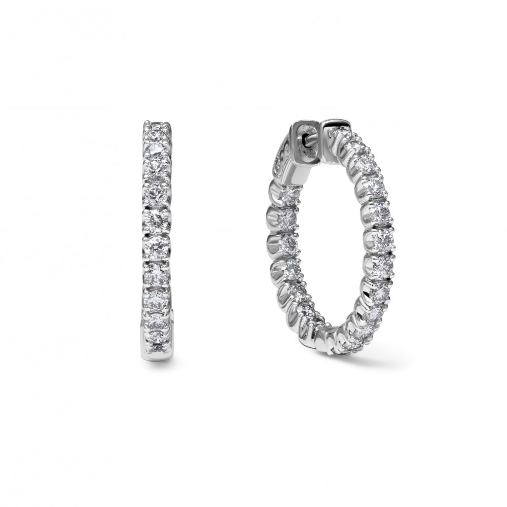 Inside Out Diamond Hoop Earrings (2.06 Carats) Devam