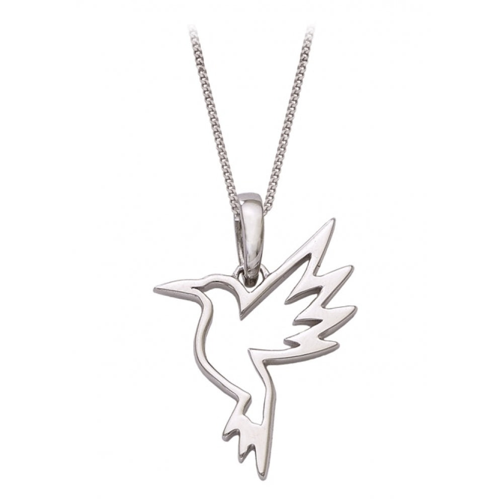 18k White Gold Hummingbird Pendant Devam
