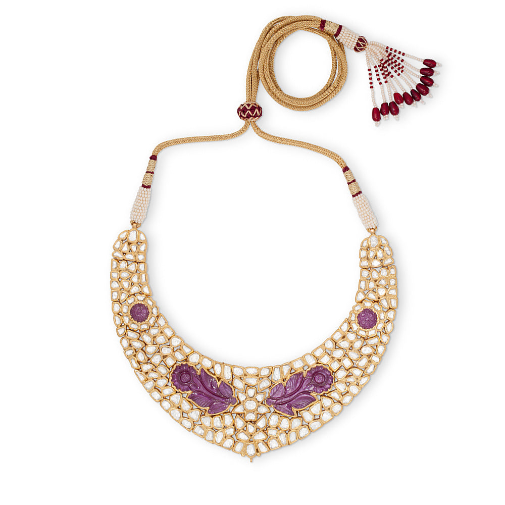 Carved Ruby Garden Necklace Devam