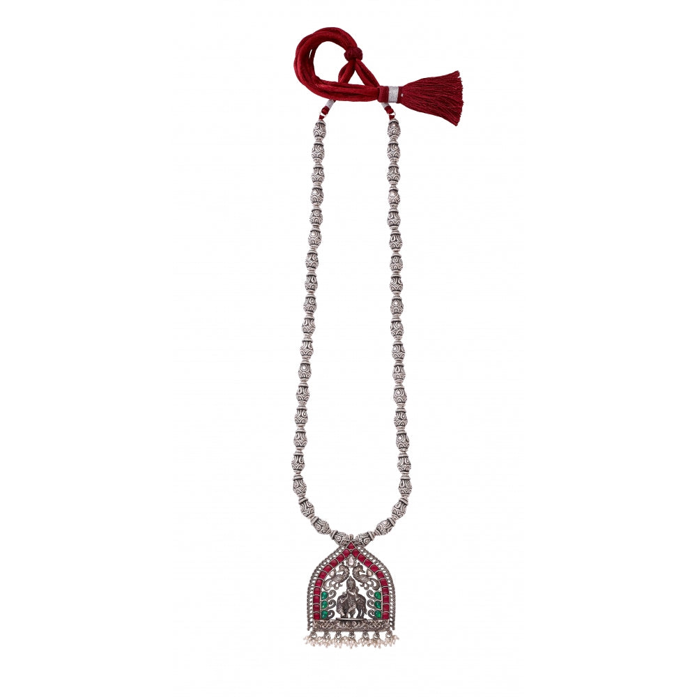 Sterling Silver Necklace With Colored Stones Devam