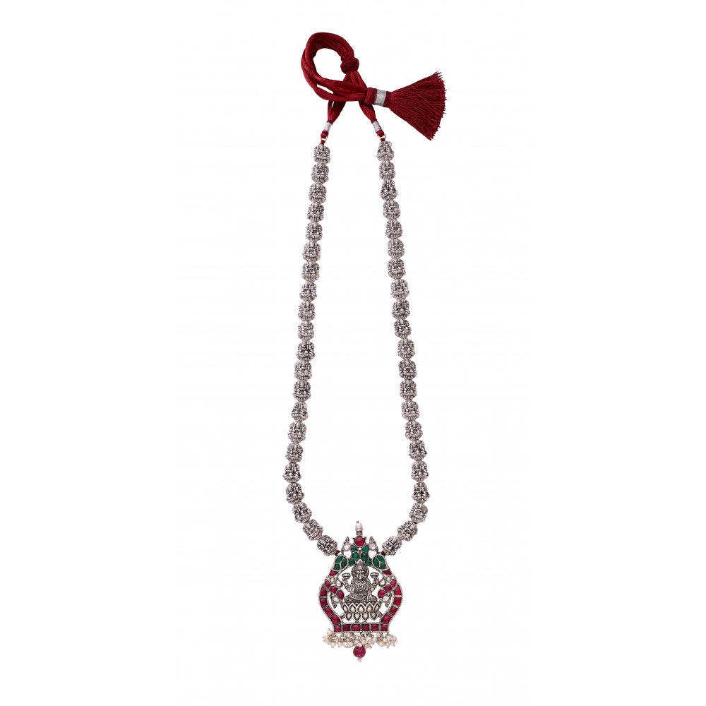 Sterling Silver Necklace With Colored Stones Devam