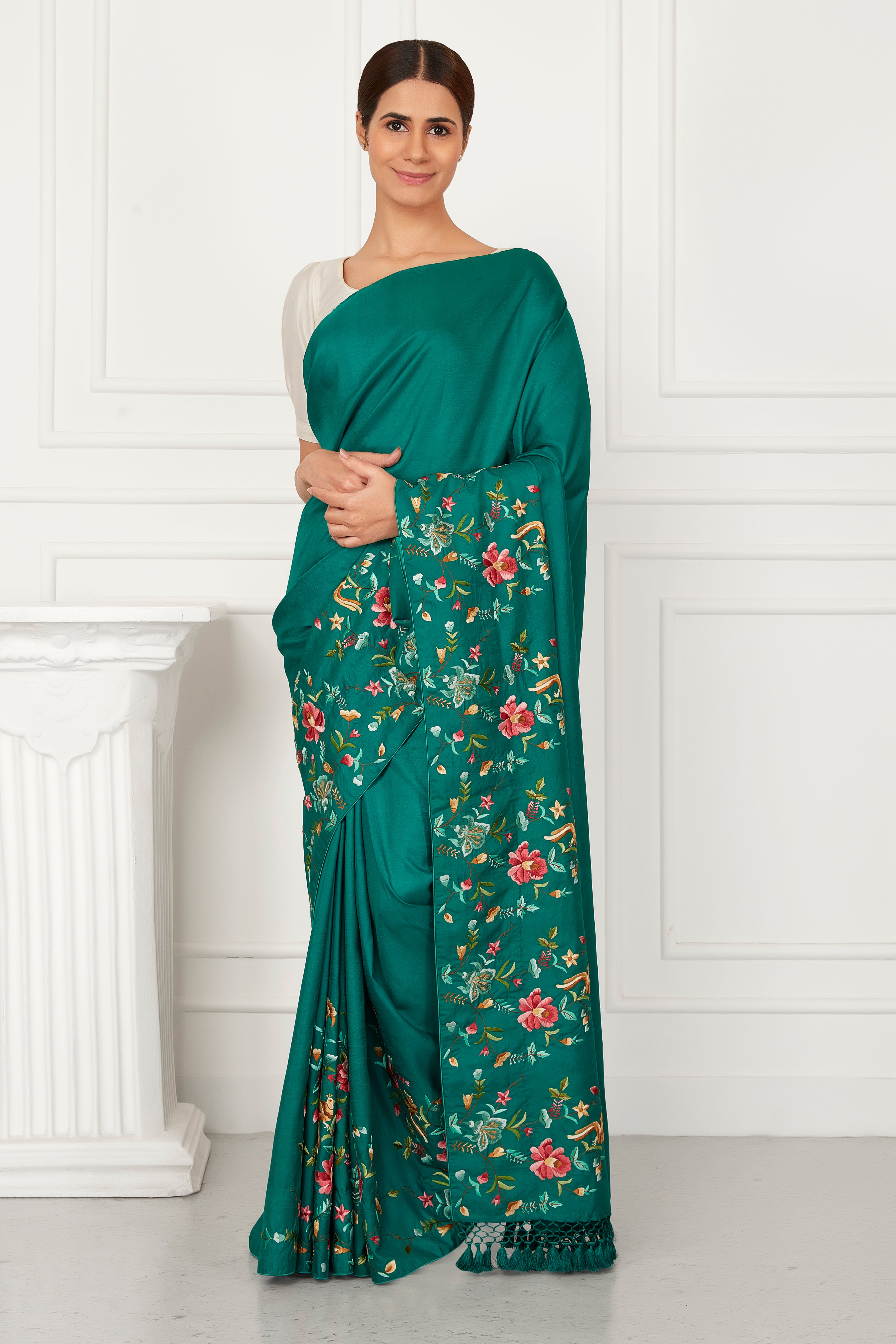 Emerald Kanjeevaram Parsi Elegance