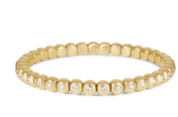 Diamond Stretch Bracelet in Yellow Gold
