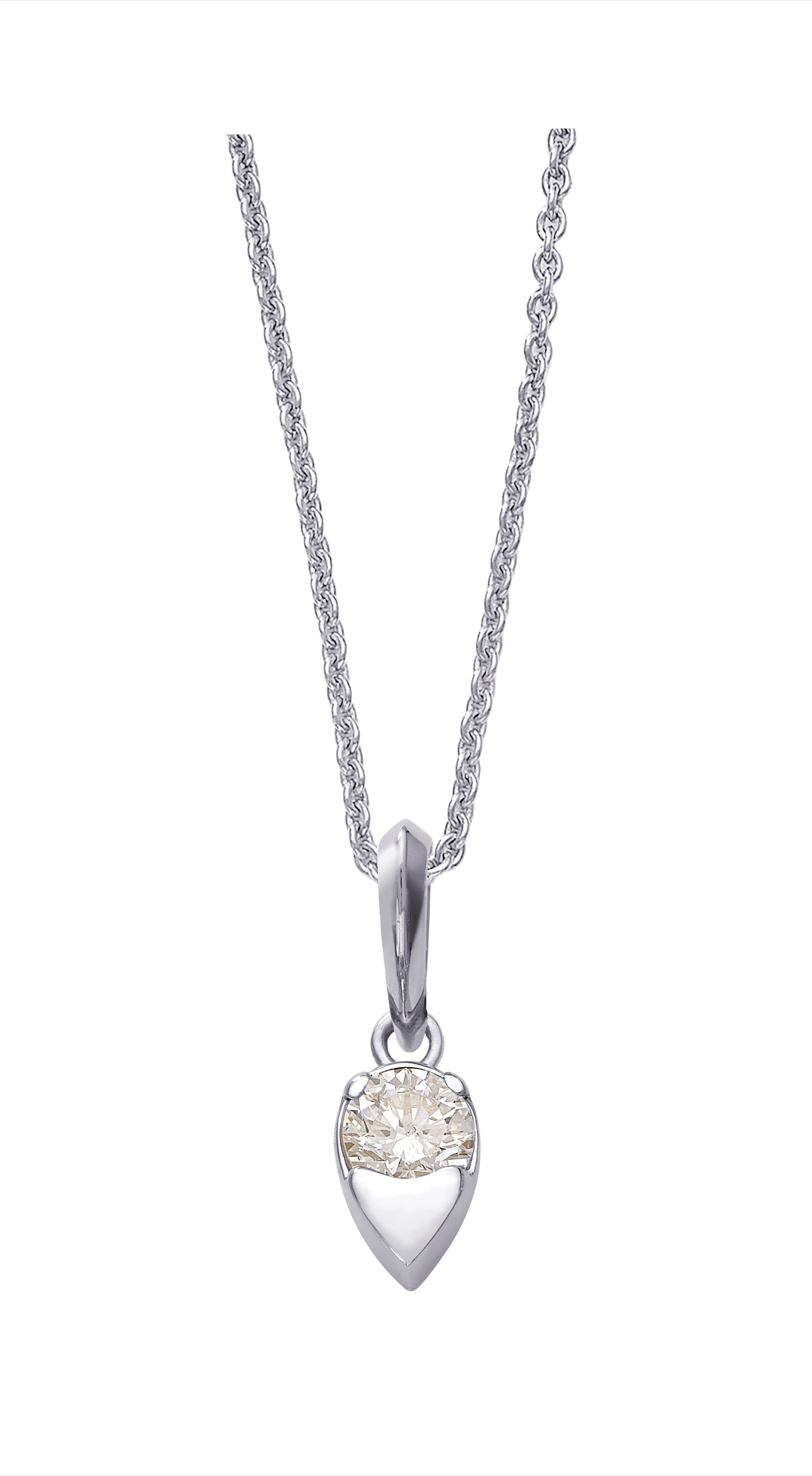 White Diamond Birthstone Pendant - April Devam