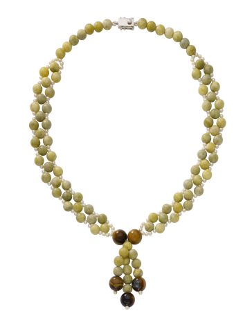 Green Stone Beaded Necklace