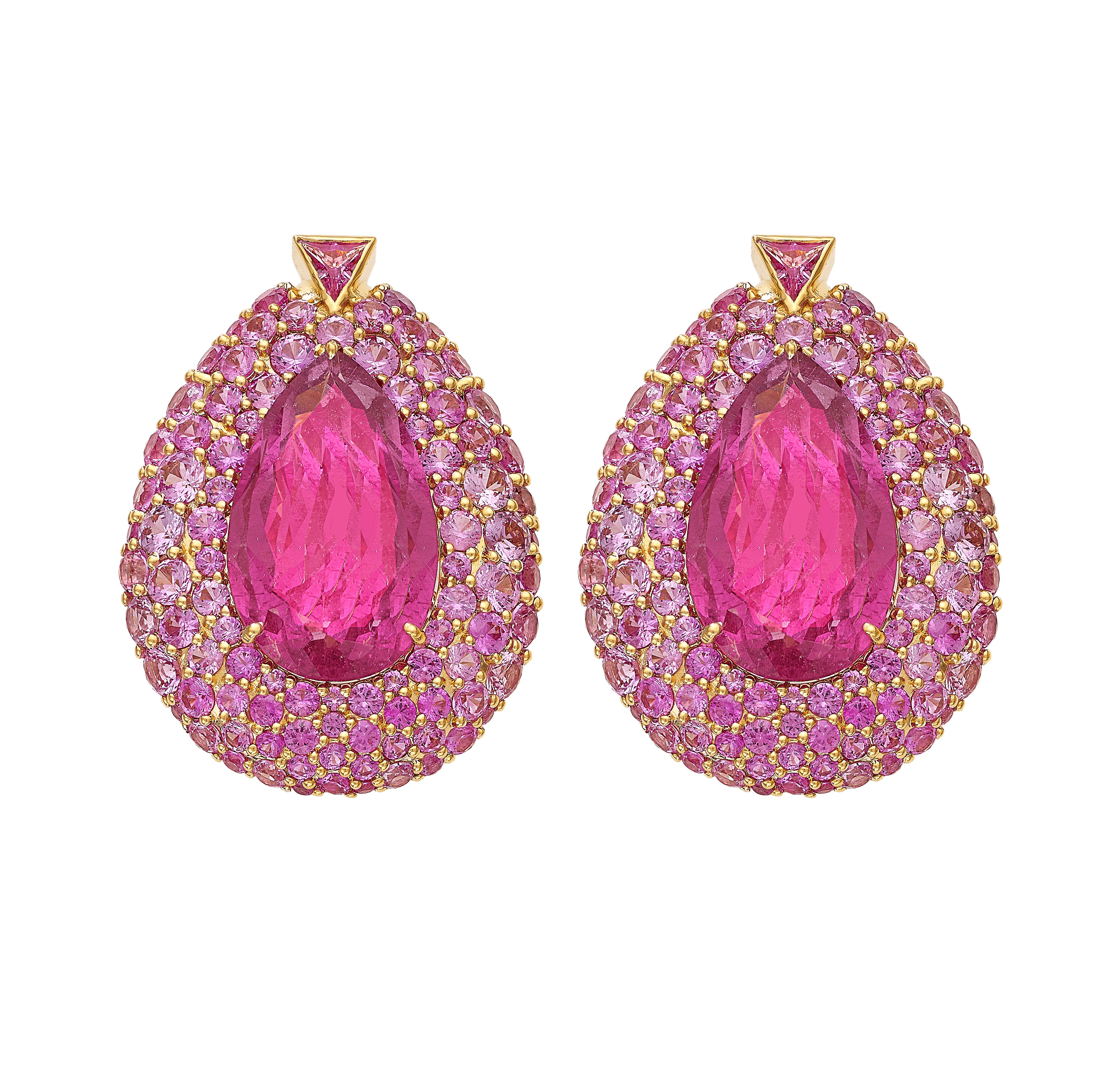 Rosé Rubellite Statement Earrings