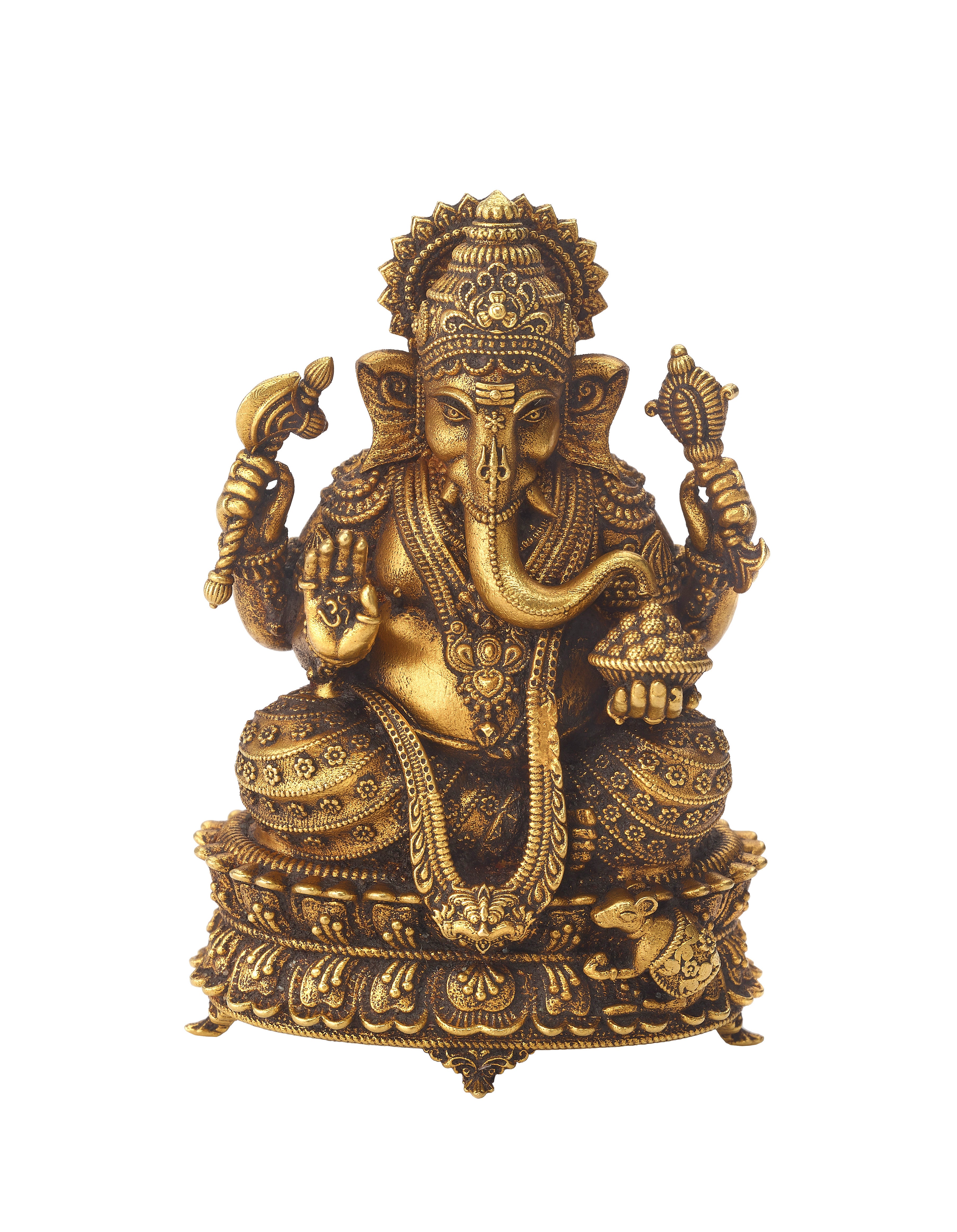 22k Gold Ganeshji Murti - Statue