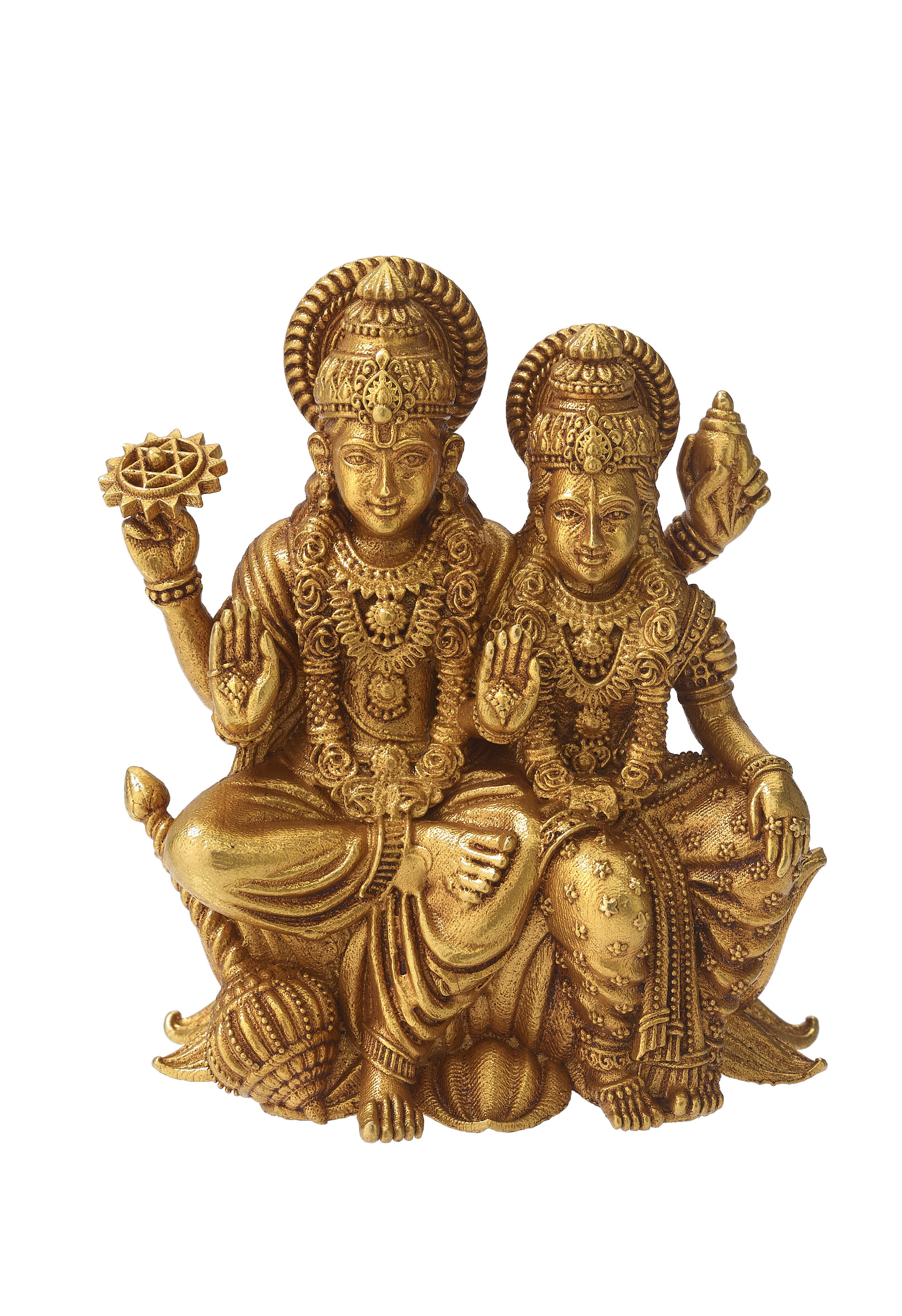 22k Gold Vishnu/Laxmiji Murti - Statue