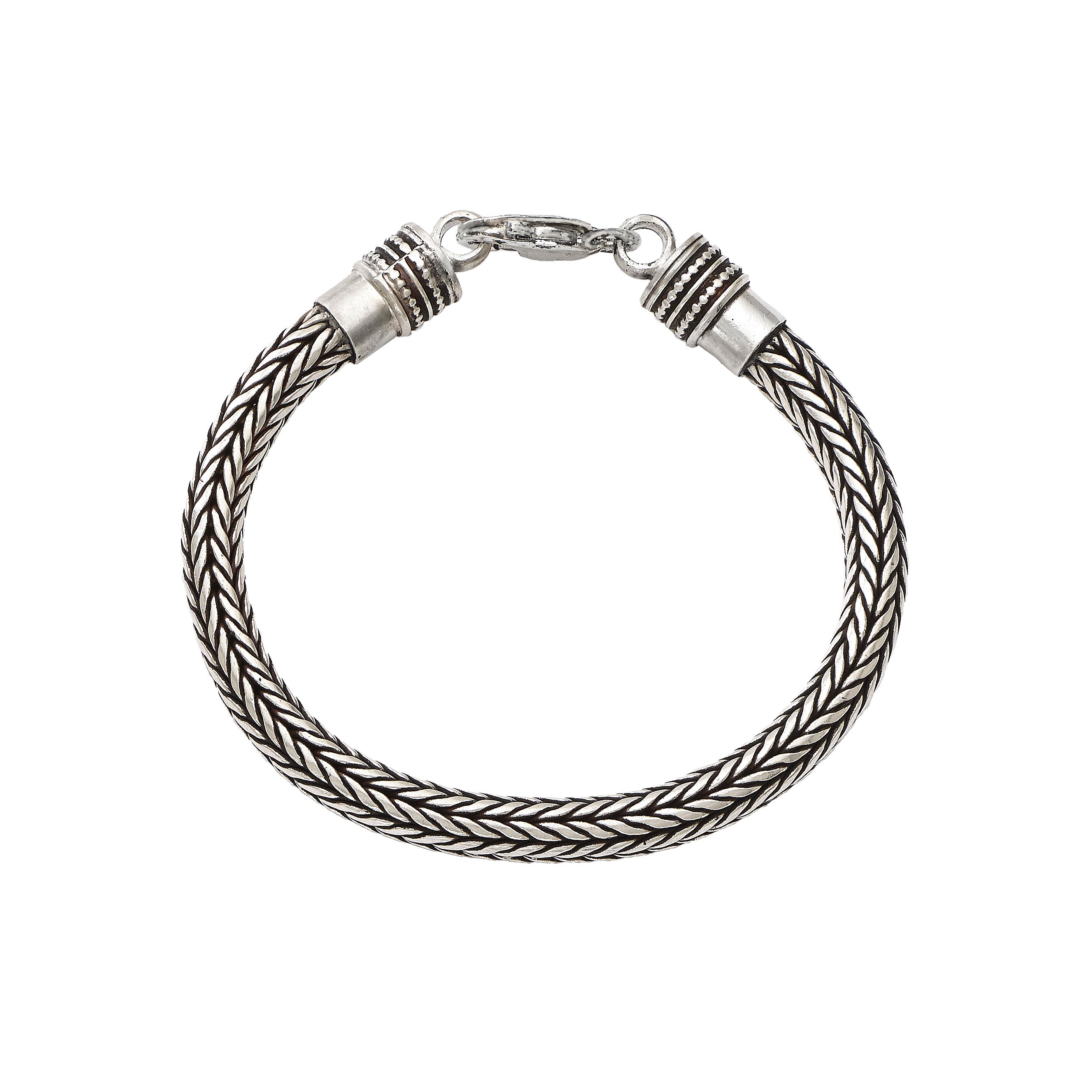 Rounded Silver Foxtail Chain Bracelet