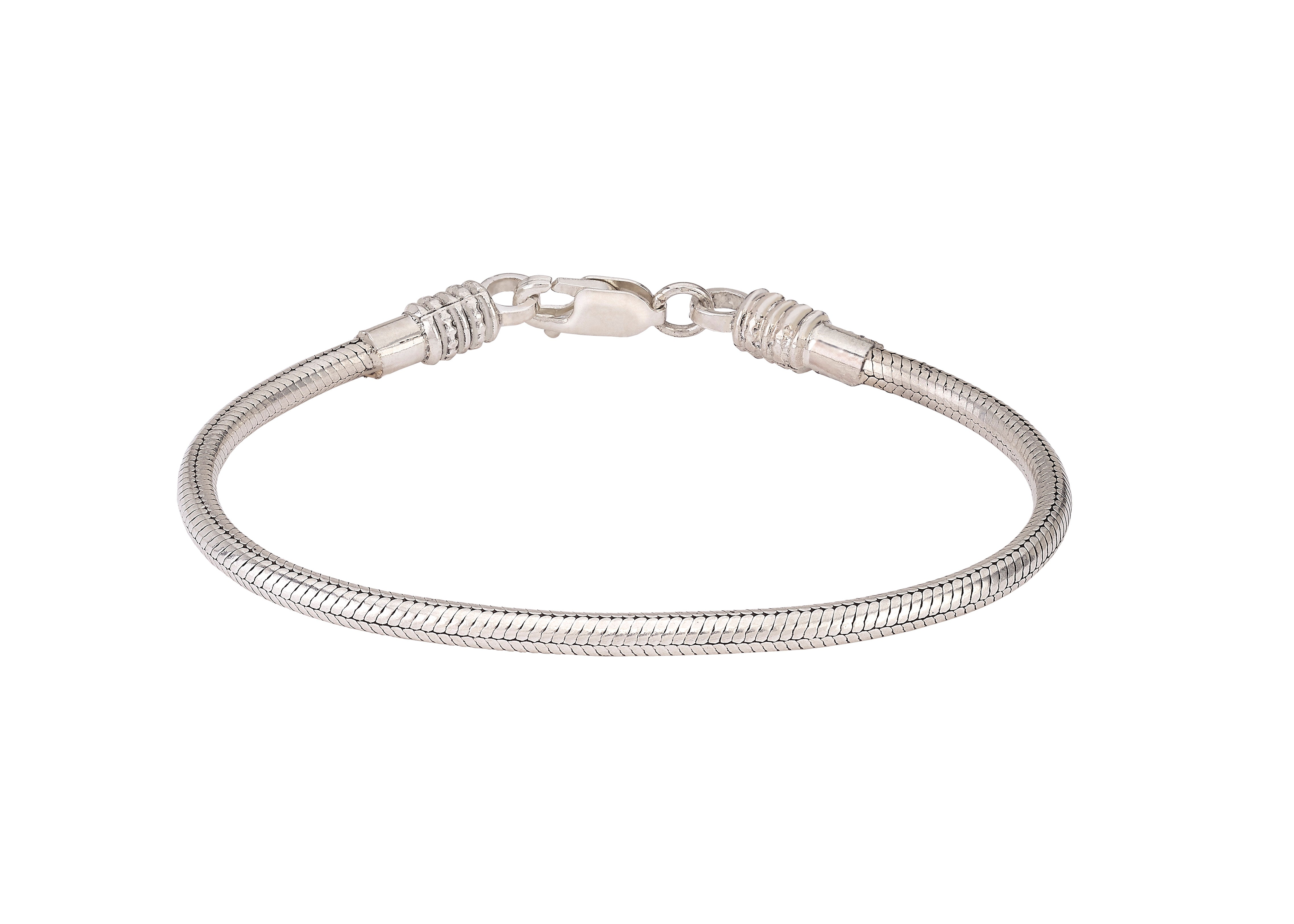 Sterling Silver Classic Snake Chain Men's Bracelet