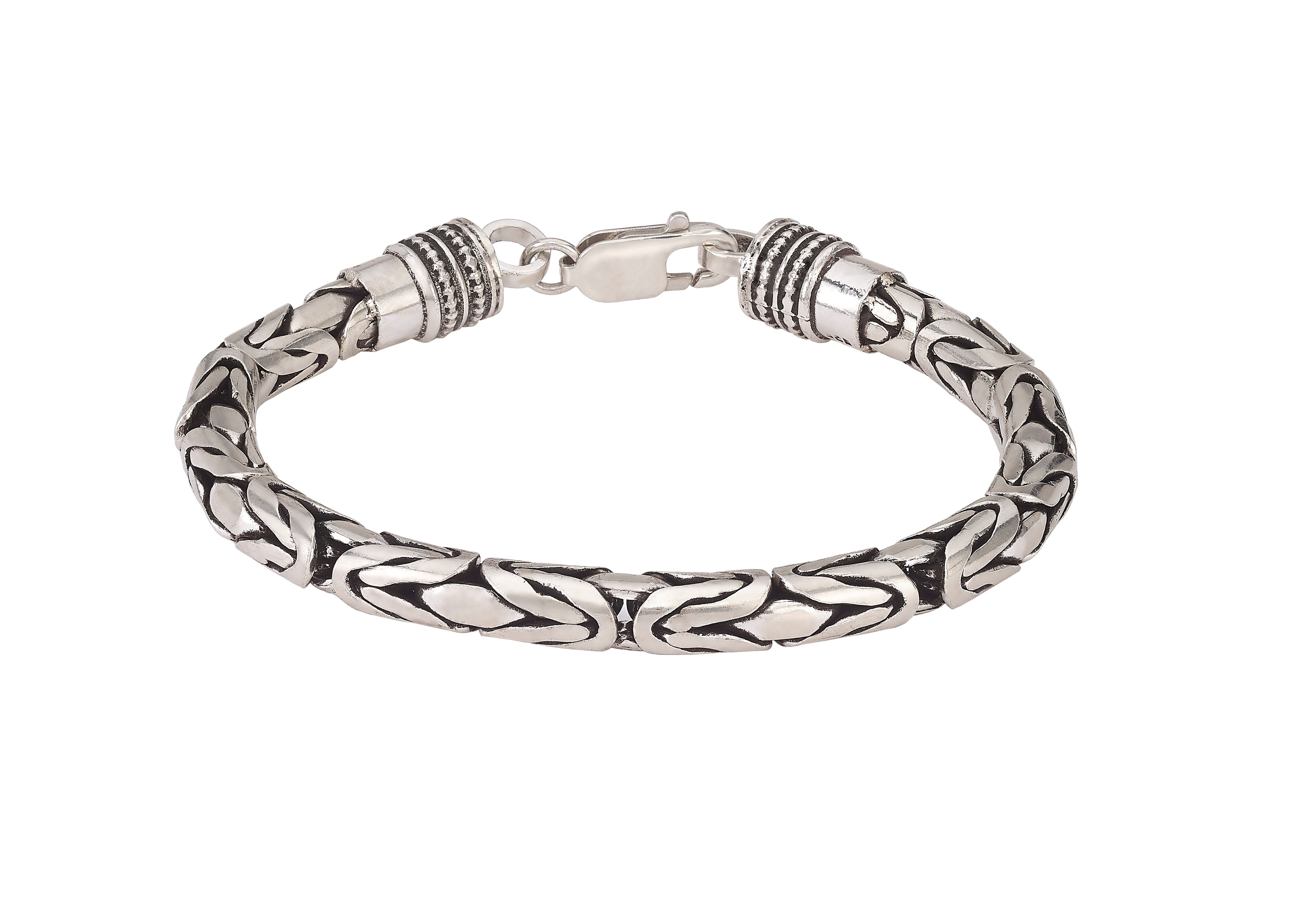 Sterling Silver Byzantine Link Men's Bracelet