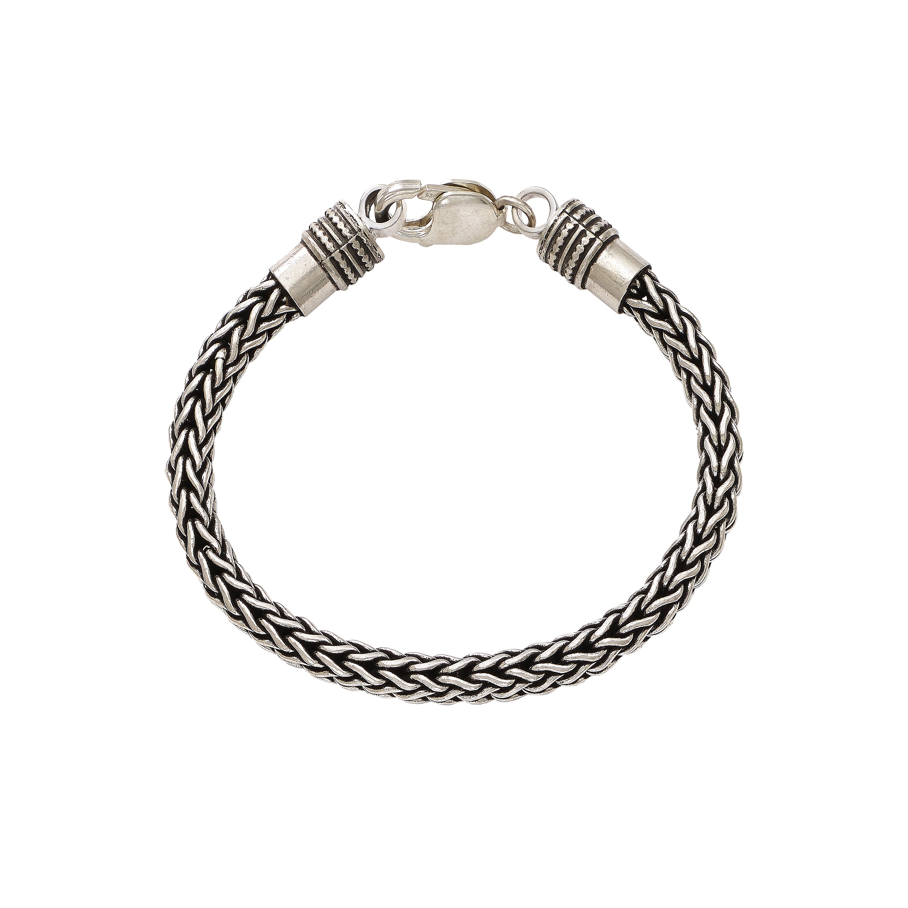 Sterling Silver Slim Byzantine Link Men's Bracelet
