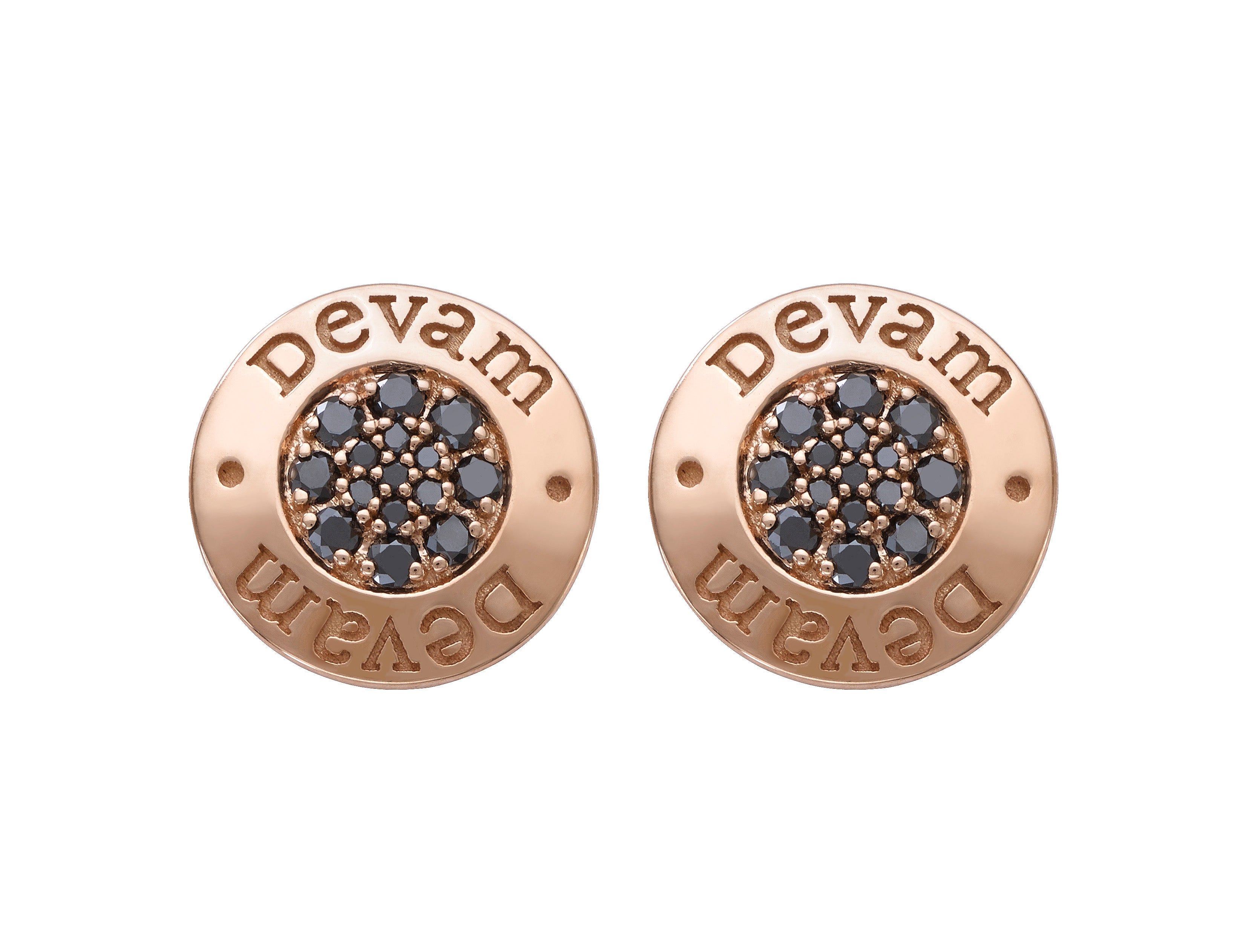 Devam Logo Earrings - Circle - Rose Gold