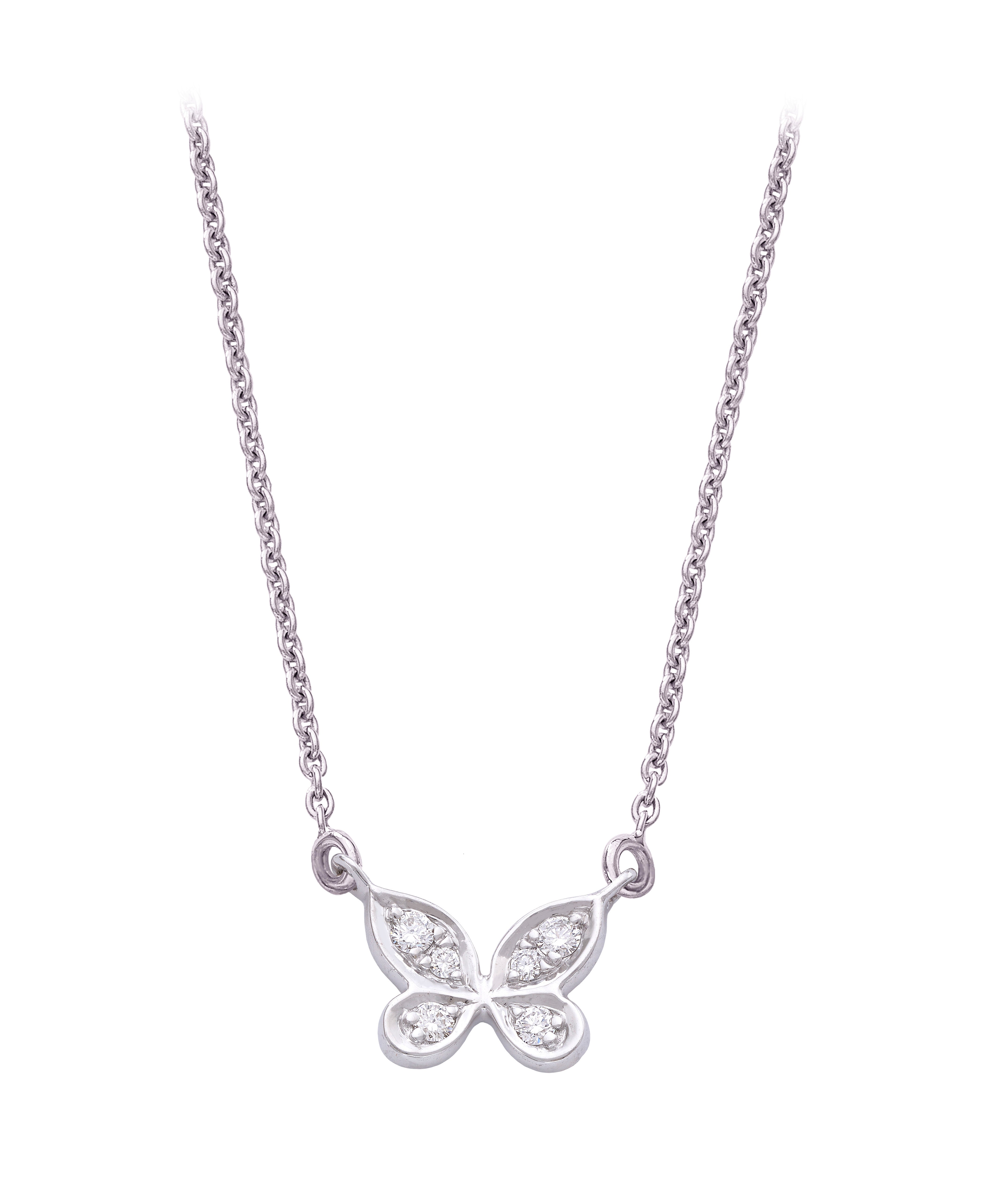 Baby Butterflies White Gold Necklace