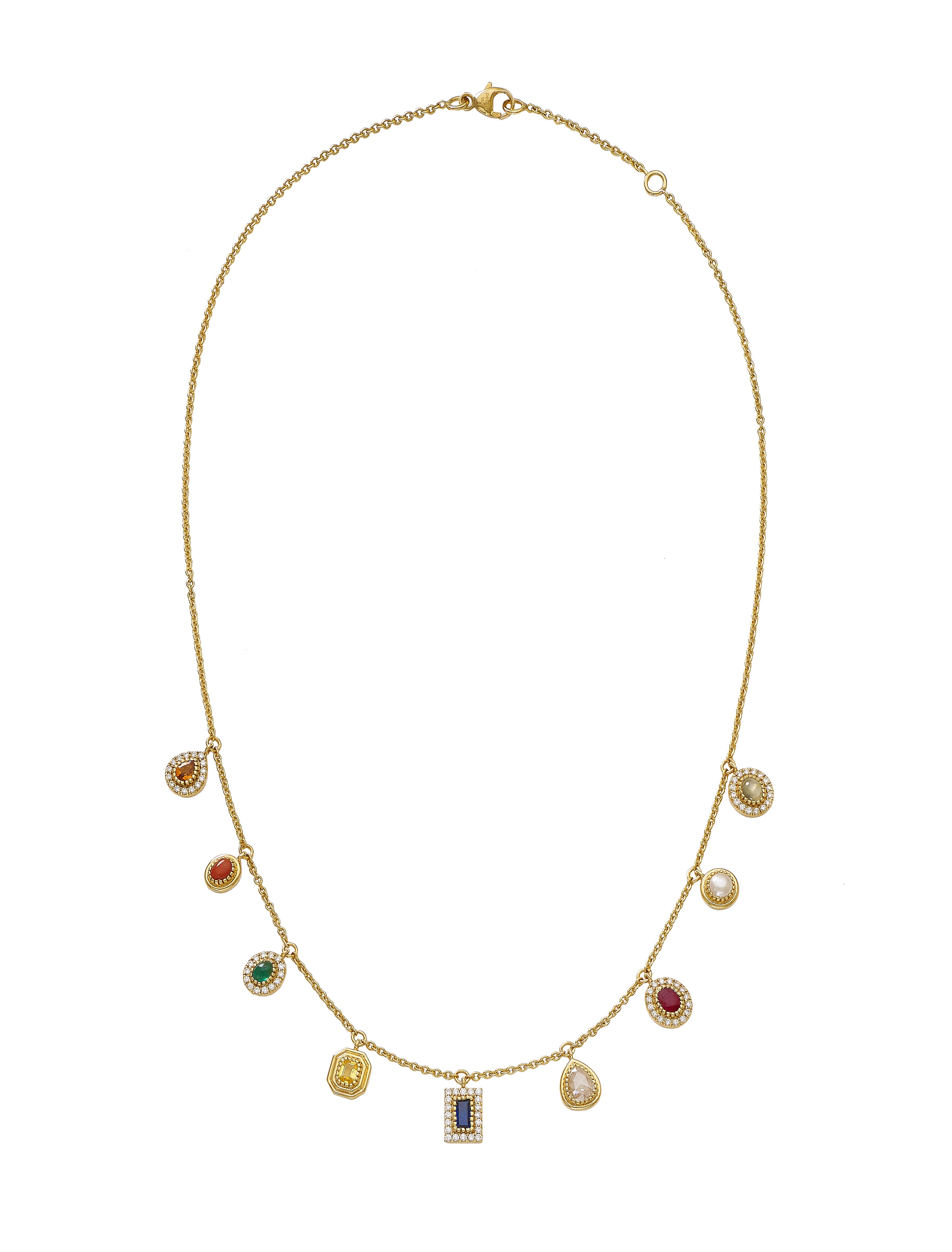 Celestial Charm Gemstone Necklace